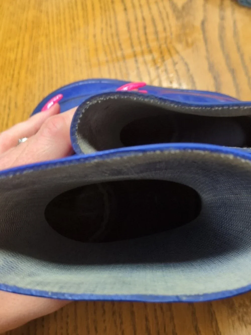Kids Blue Rain Boots with Lime Soles